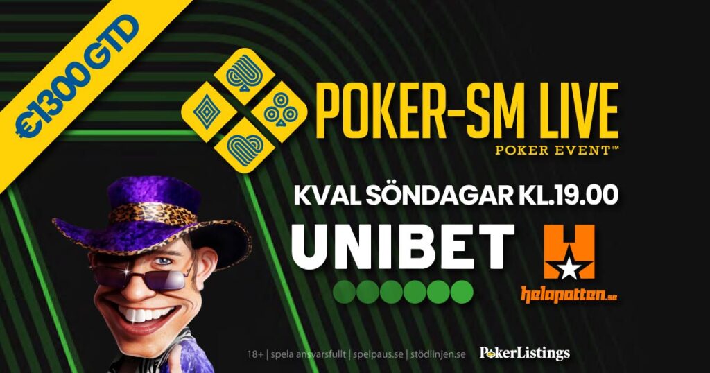 Kvala till Poker-SM Live 2023 på Unibet med Helapotten.se
